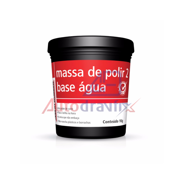 Massa de polir nº2 base água 1Kg Maxi Rubber